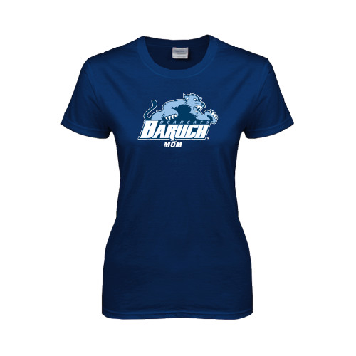 College Womens Short Sleeve Navy Tee-Mom