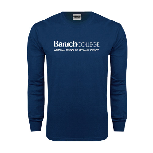 College Navy Long Sleeve T-Shirt-Weissman School of Arts