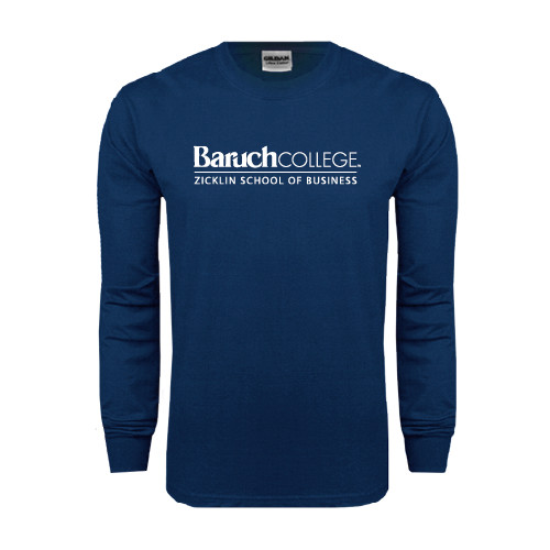 College Navy Long Sleeve T-Shirt-Zicklin School of Business