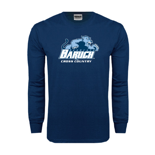 College Navy Long Sleeve T-Shirt-Cross Country