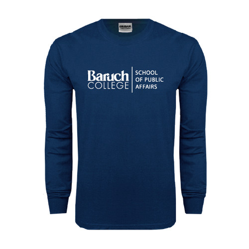 College Navy Long Sleeve T-Shirt-School of Public Affairs Stacked