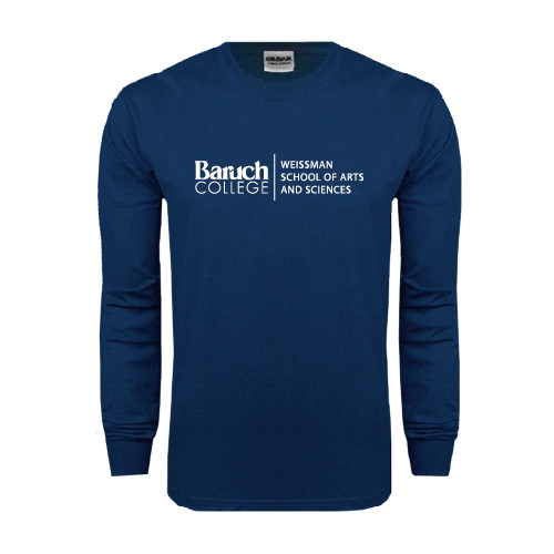 College Navy Long Sleeve T-Shirt-Weissman School of Arts Stacked