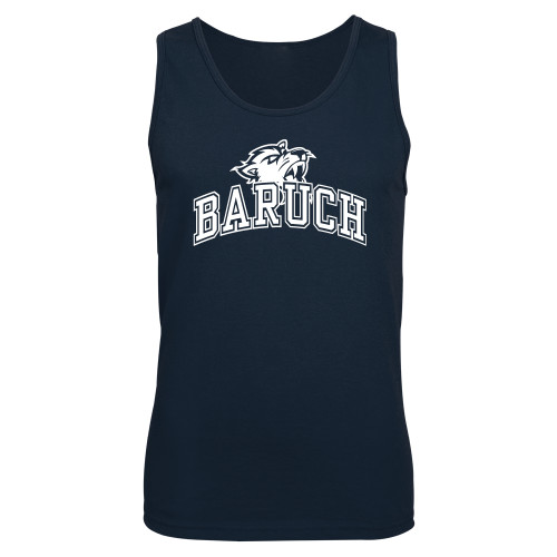 College Navy Tank Top-Baruch Arched