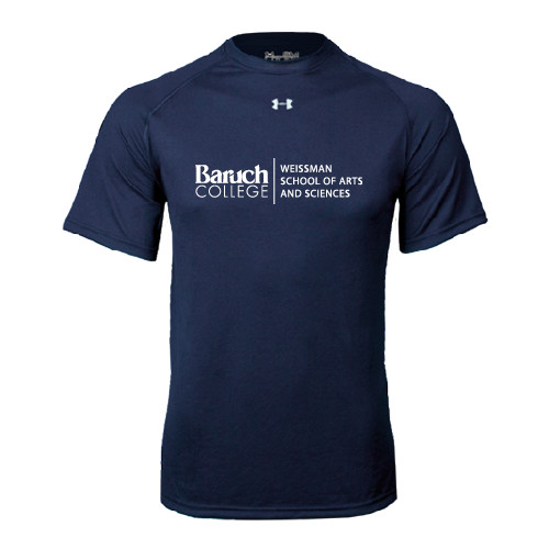College Under Armour Navy Tech Tee-Weissman School of Arts Stacked