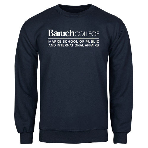 Navy Fleece Crew-Baruch College Marxe School