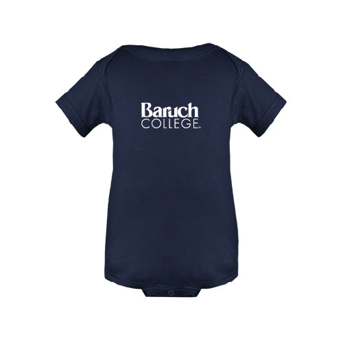 College Navy Infant Onesie-Official Logo