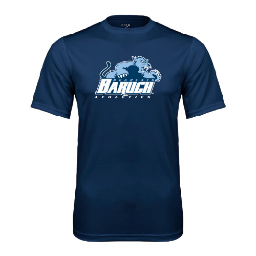 College Navy Performance Tee-Baruch Athletics