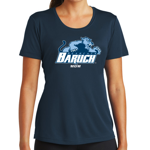 College Womens Navy Performance Tee-Mom