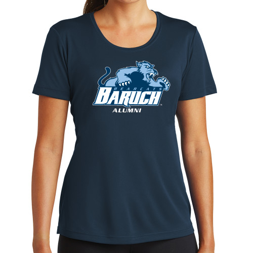 College Womens Navy Performance Tee-Alumni