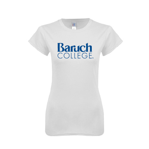 College Next Level Womens White Boyfriend Tee-Official Logo