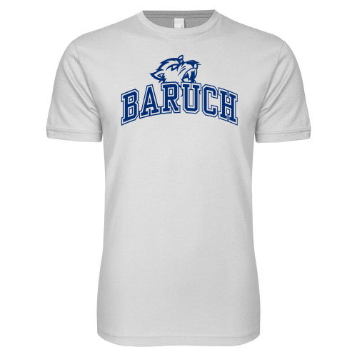College Next Level White SoftStyle T Shirt-Baruch Arched