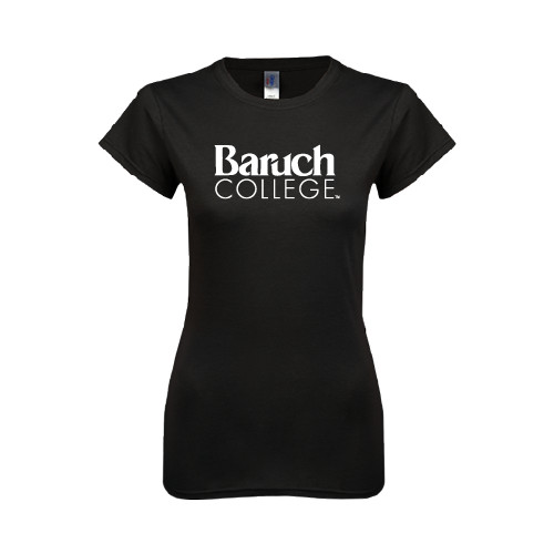 College Next Level Womens Black Boyfriend Tee-Official Logo