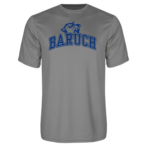 College Grey Concrete Performance Tee-Baruch Arched