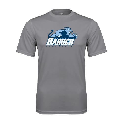College Grey Concrete Performance Tee-Baruch Athletics