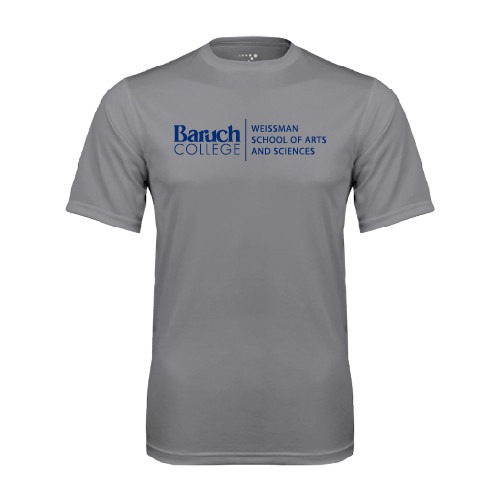 College Grey Concrete Performance Tee-Weissman School of Arts Stacked