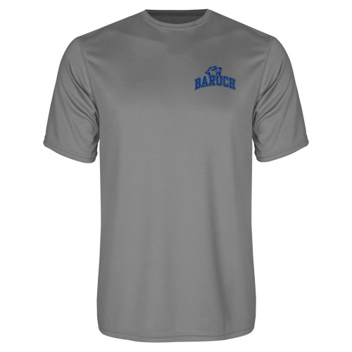 College Grey Concrete Performance Tee-Baruch Arched