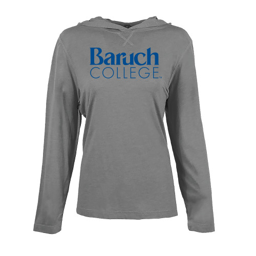 Womens Grey Heather Long Sleeve Hooded Tee-Official Logo
