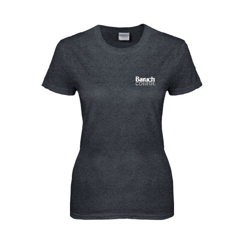 College Womens Dark Heather Short Sleeve Tee-Official Logo
