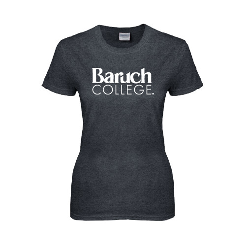 College Womens Dark Heather Short Sleeve Tee-Official Logo
