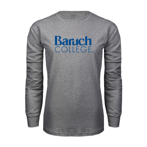 College Grey Long Sleeve T Shirt-Official Logo