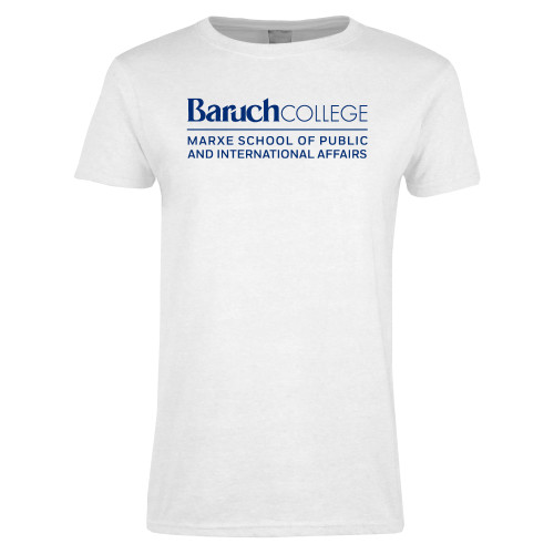 Womens White Short Sleeve Tee-Baruch College Marxe School