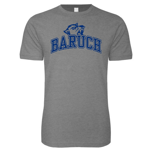 College Next Level Heather Grey SoftStyle T Shirt-Baruch Arched