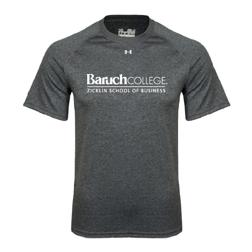 College Under Armour Carbon Heather Tech Tee-Zicklin School of Business