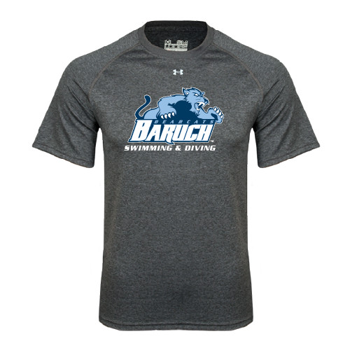 College Under Armour Carbon Heather Tech Tee-Swimming and Diving