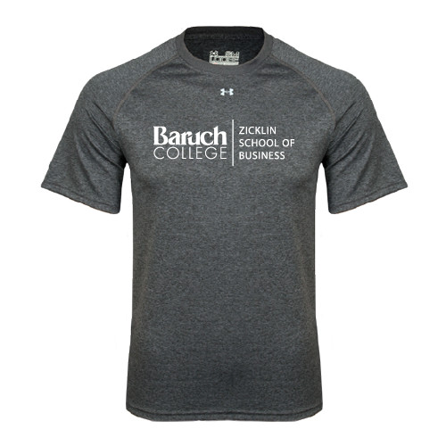 College Under Armour Carbon Heather Tech Tee-Zicklin School of Business
