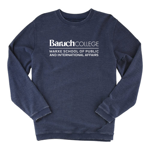Boxercraft Womens Navy Corded Crew-Baruch College Marxe School