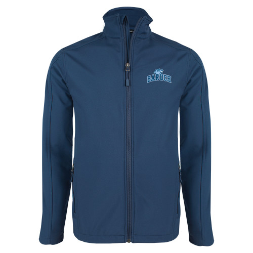 College Navy Softshell Jacket-Baruch Arched