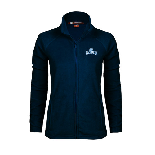 College Womens Navy Fleece Full Zip Jacket-Baruch Arched