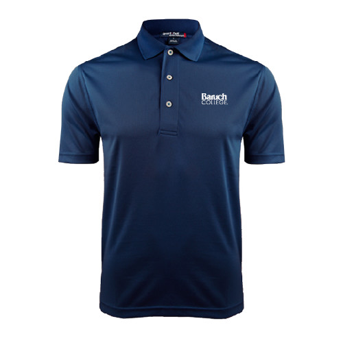 College Navy Dry Mesh Polo-Official Logo