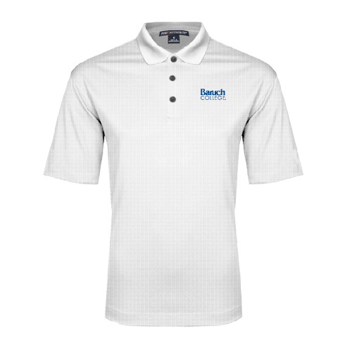 College White Performance Fine Jacquard Polo-Official Logo