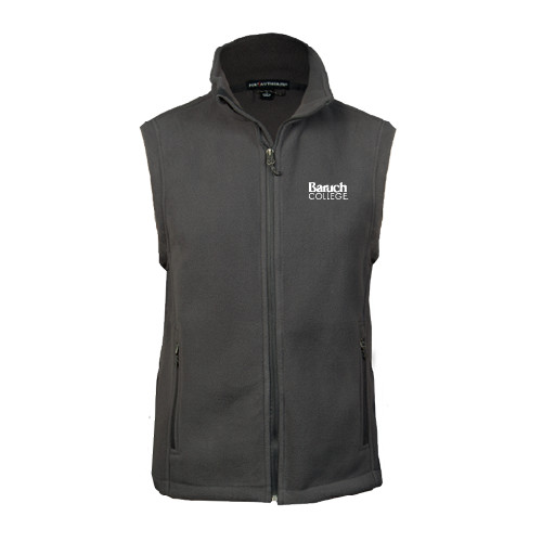 College Charcoal Fleece Full Zip Vest-Official Logo