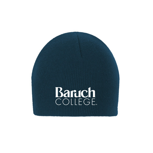 College Navy Knit Beanie-Official Logo