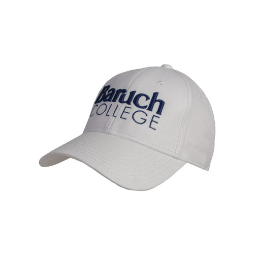 College White Structured Adjustable Pro Style Hat-Official Logo