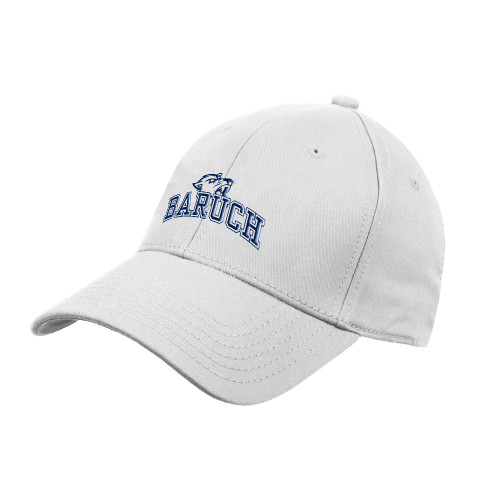 College White Structured Adjustable Pro Style Hat-Baruch Arched