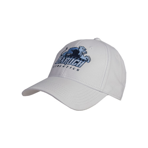 College White Structured Adjustable Pro Style Hat-Baruch Athletics
