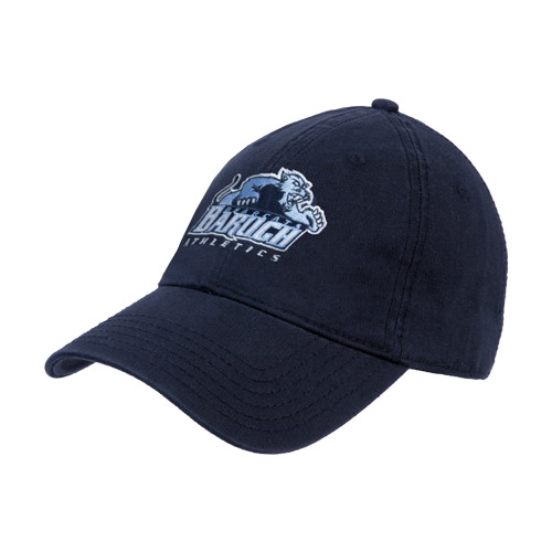 College Navy Unstructured Adjustable Low Profile Hat-Baruch Athletics