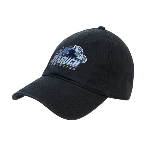 College Black Unstructured Adjustable Low Profile Hat-Baruch Athletics