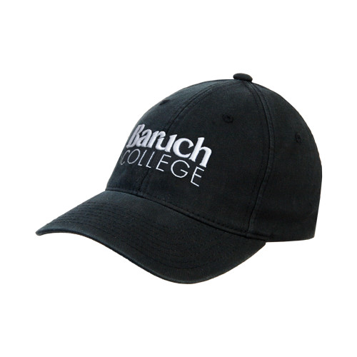 College Black Flexfit Structured Low Profile Hat-Official Logo