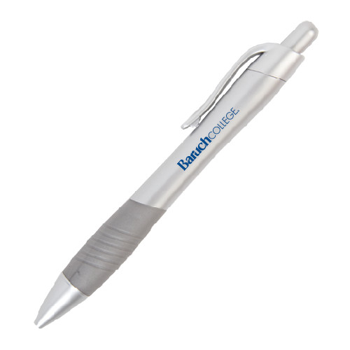 College Metallic Mykonos Silver Pen-Baruch Wordmark