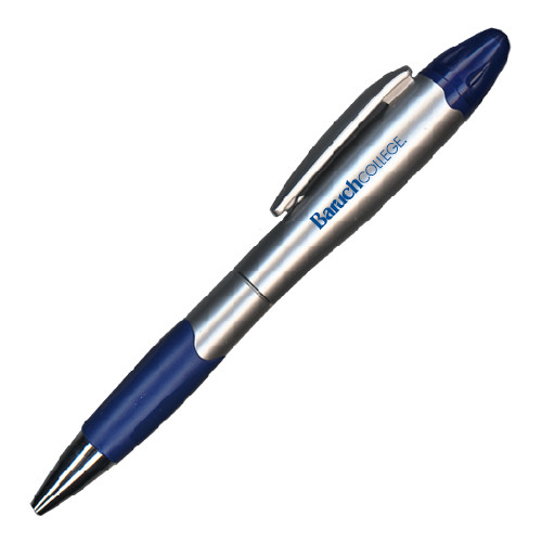 College Silver/Blue Blossom Pen/Highlighter-Baruch Wordmark