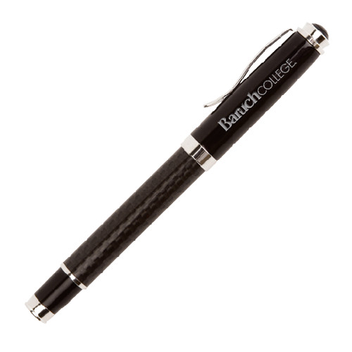 College Luna Black Rollerball Pen-Baruch Wordmark Engraved