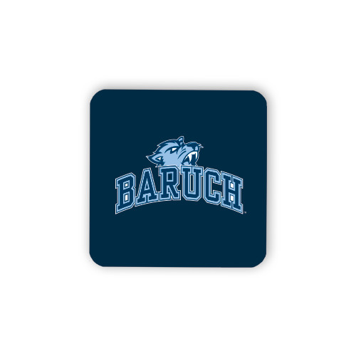 College Hardboard Coaster w/Cork Backing-Baruch Arched