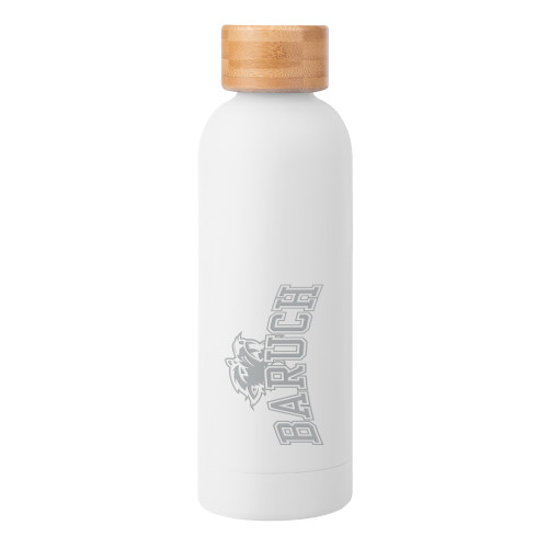 Blair White Stainless Steel Bottle w/ Bamboo Lid 17 oz-Baruch Arched Engraved