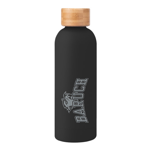 Blair Black Stainless Steel Bottle w/ Bamboo Lid 17 oz-Baruch Arched Engraved