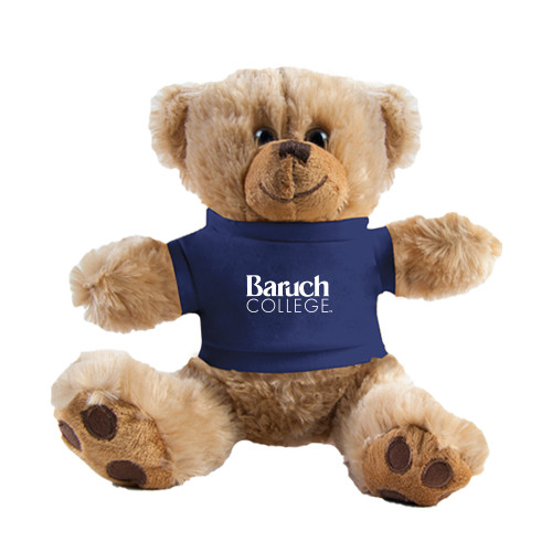 College Plush Big Paw 8 1/2 inch Brown Bear w/Navy Shirt-Official Logo