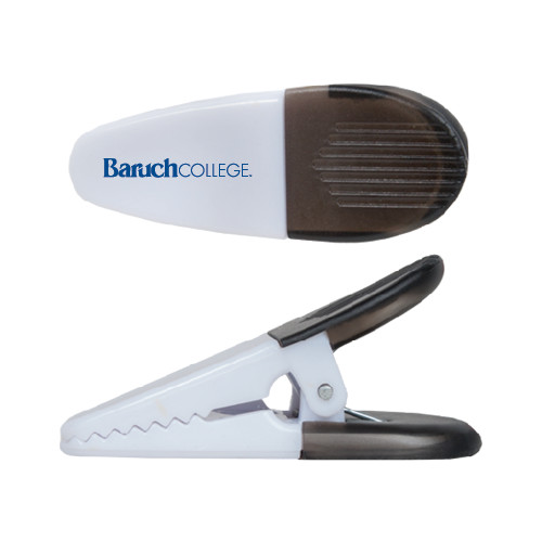 College White Crocodile Clip/Magnet-Baruch Wordmark